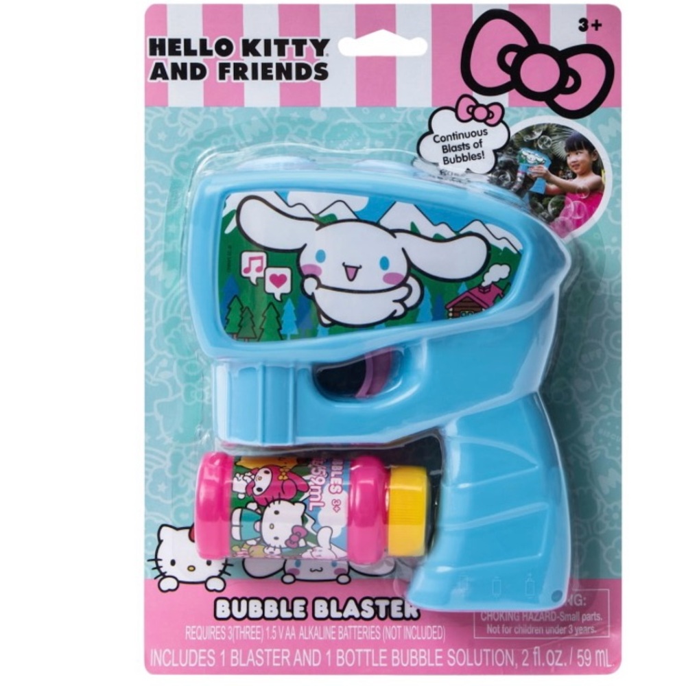 NEW! Hello Kitty and Friends Bubble Blaster Gun Cinnamoroll Outdoor Family Fun